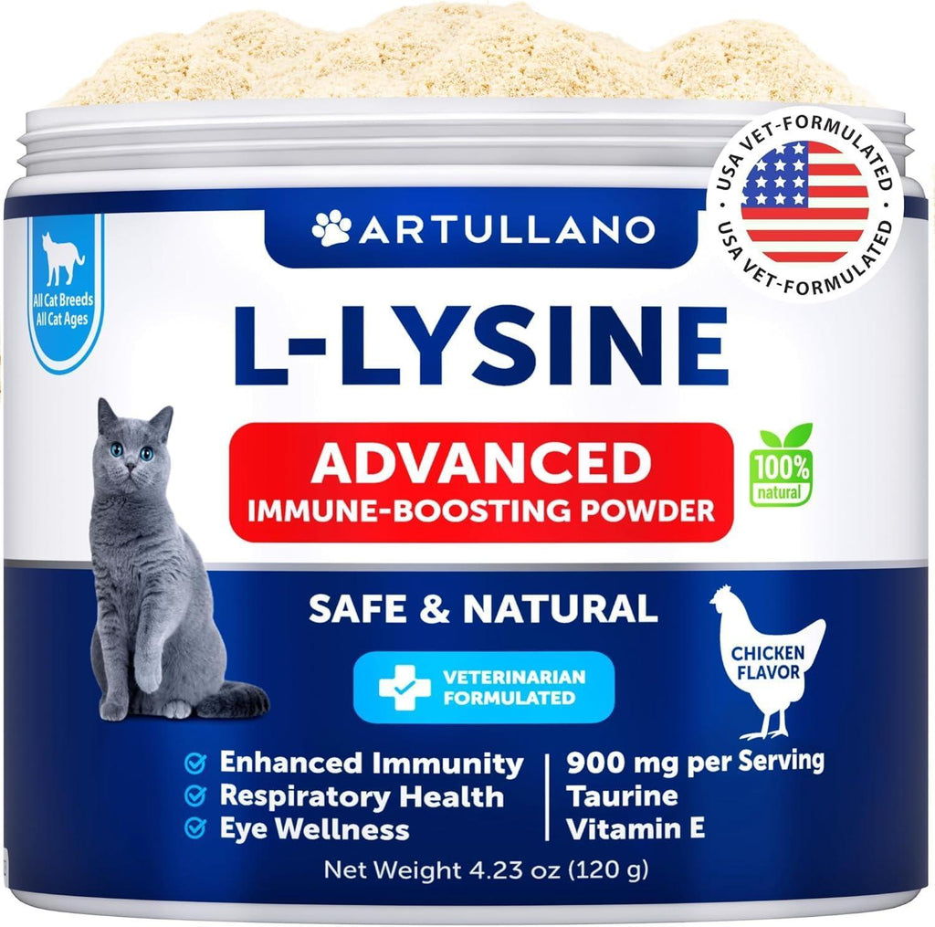 L-Lysine Powder for Cats 900 mg per Serving Immune Support