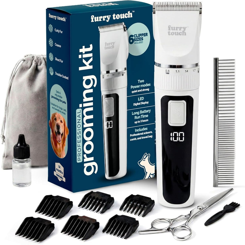 Dog Grooming Kit Cordless Clippers Quiet Strong Ceramic Blades