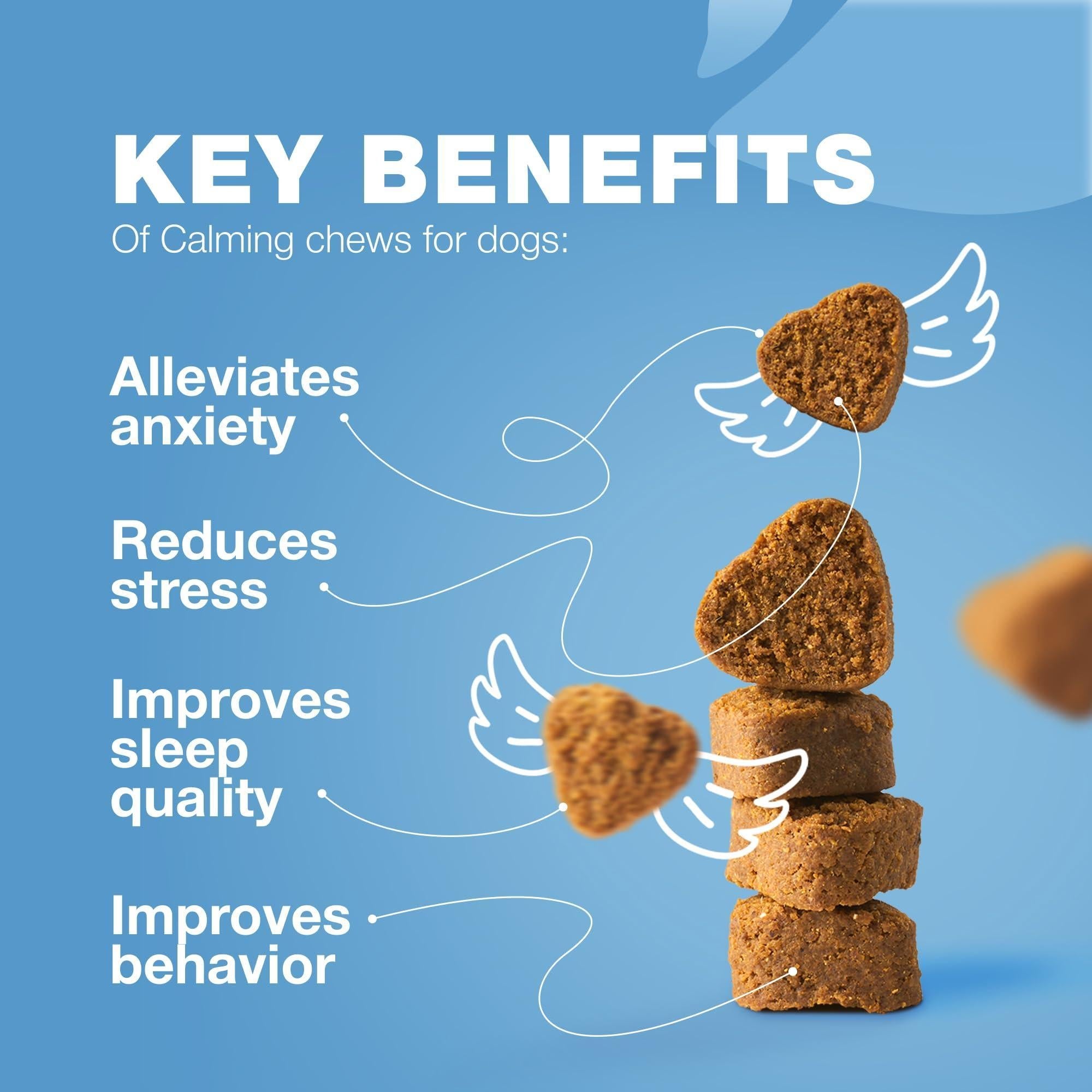 Hemp Calming Chews for Dogs Anxiety Relief L-Theanine & Chamomile