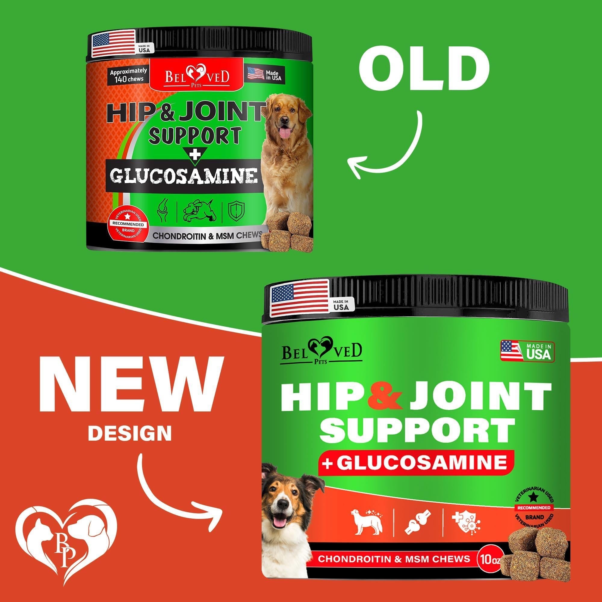 Dog Hip & Joint Chews Arthritis Pain Relief Glucosamine Chondroitin MSM & Turmeric