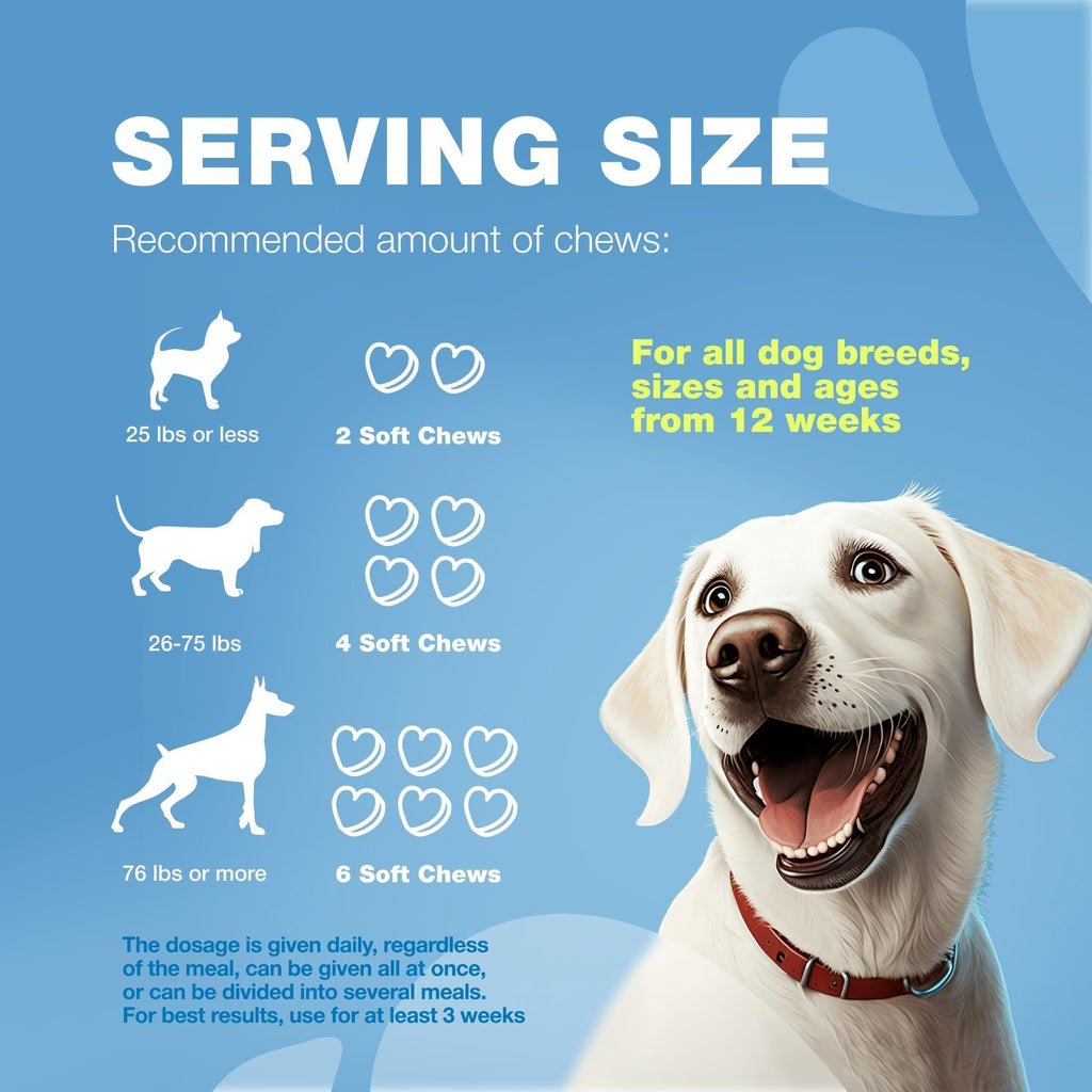 Hemp Calming Chews for Dogs Anxiety Relief L-Theanine & Chamomile