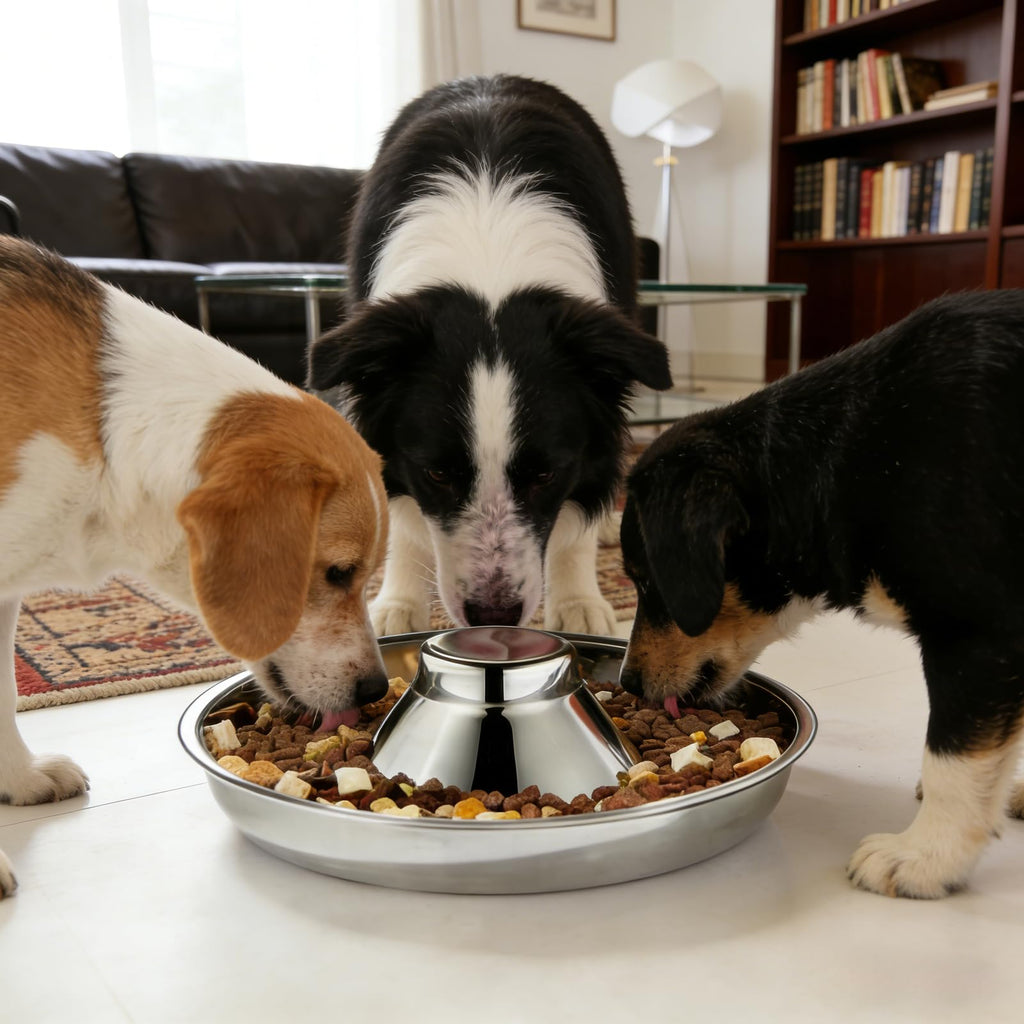 Stainless Steel Puppy Weaning Bowls,Cat Bowls For Food Water,Multiple Puppies Feeder Whelping Dishes,Litter Feeding Station Pans For Small Dogs Cats Eating At Same Time-Small Medium Large Size