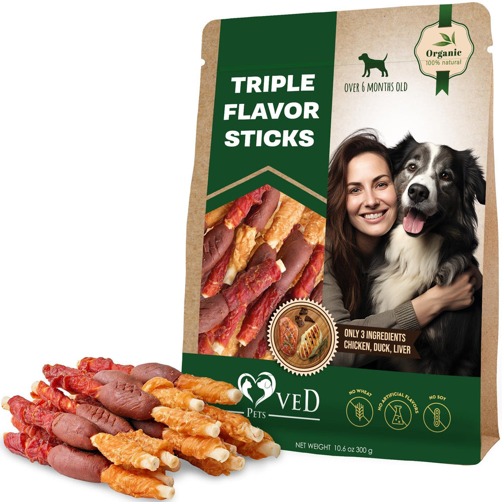 Rawhide Treats for Dogs Duck & Chicken Chews (Dental Support)