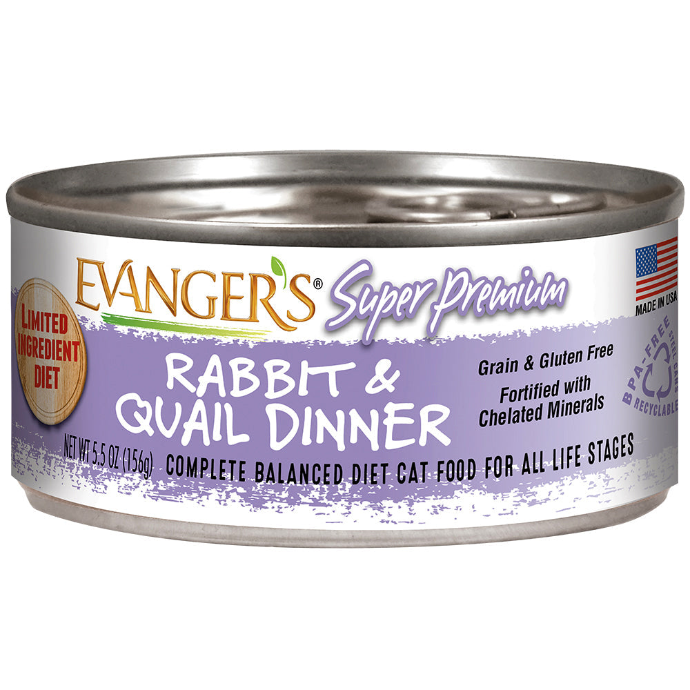 Evanger's All Life Stages Super Premium Rabbit & Quail Dinner Wet Cat Food (5.5oz)