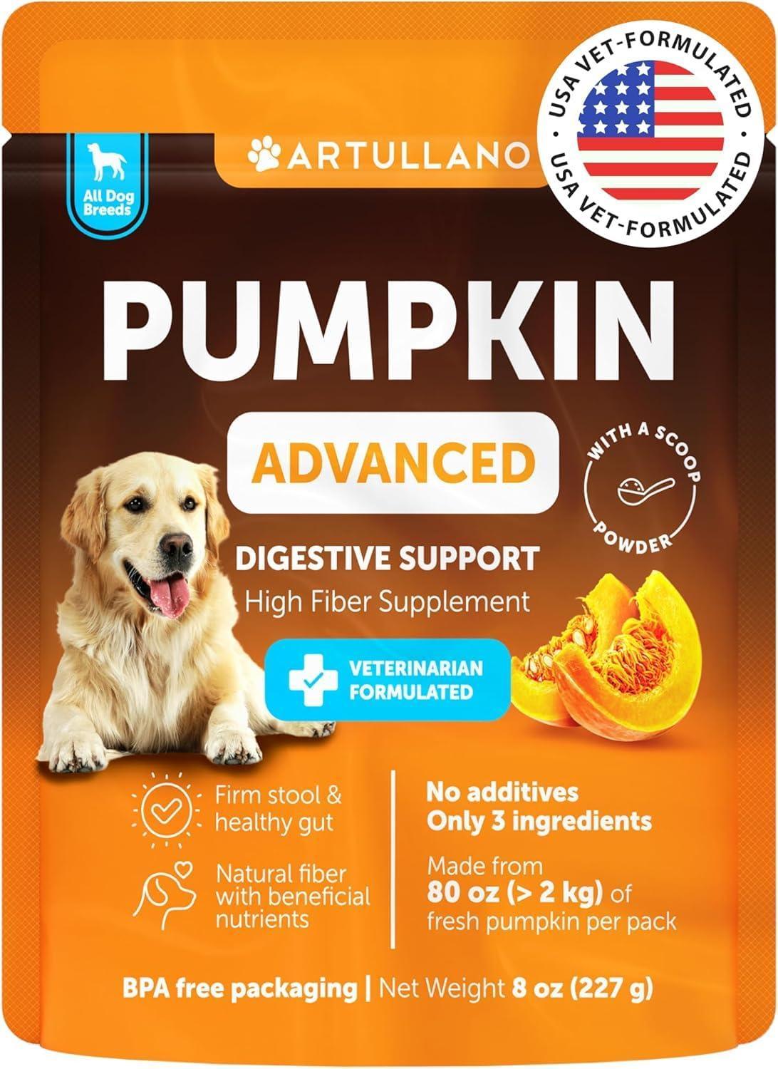 Pumpkin Powder for Dogs Digestive Fiber Supplement 8 oz