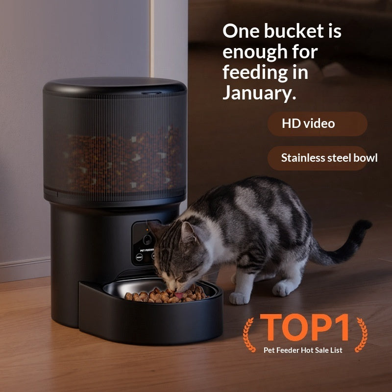 Smart Pet Feeder With Timed Feeding And Remote Voice Control