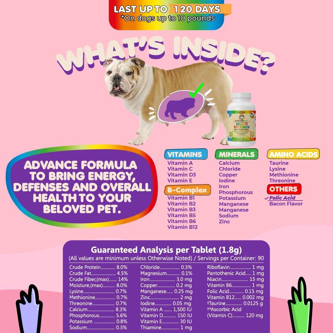 Prenatal Vitamins for Dogs & Cats 60 Pills Folic Acid & Minerals
