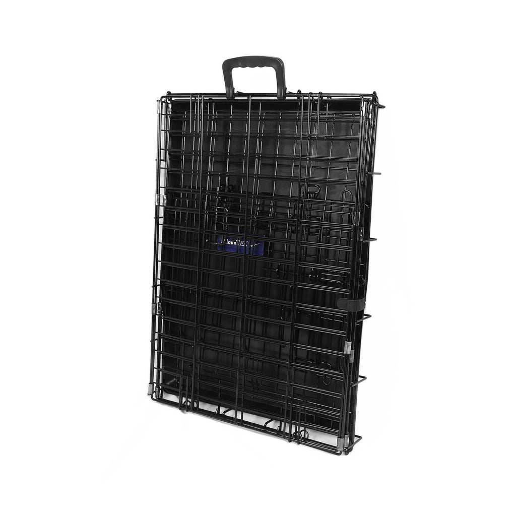 30inches Dogs Crate Folding Metal Pets Crates Double Door Puppy Cage Easy Set Up