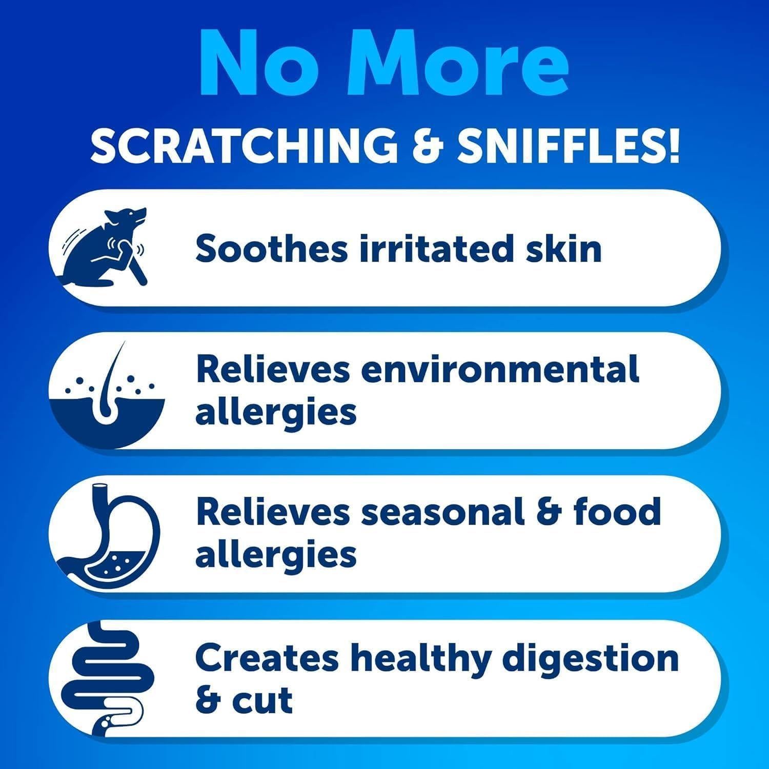 Dog Allergy Relief Chews Itchy Skin Relief Omega-3 Fish Oil