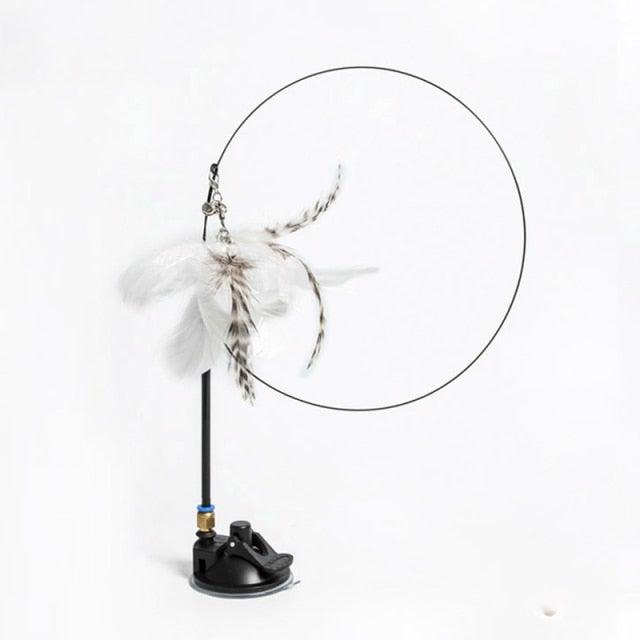 Funny Feather Bird with Bell Cat Stick Toy for Kitten Playing Teaser Wand Toy Cat Supplies Interactive Wiggle Moving Cat Kicker Toy with Plush Interactive Cat Toys Fun Toy For Cat Exercise