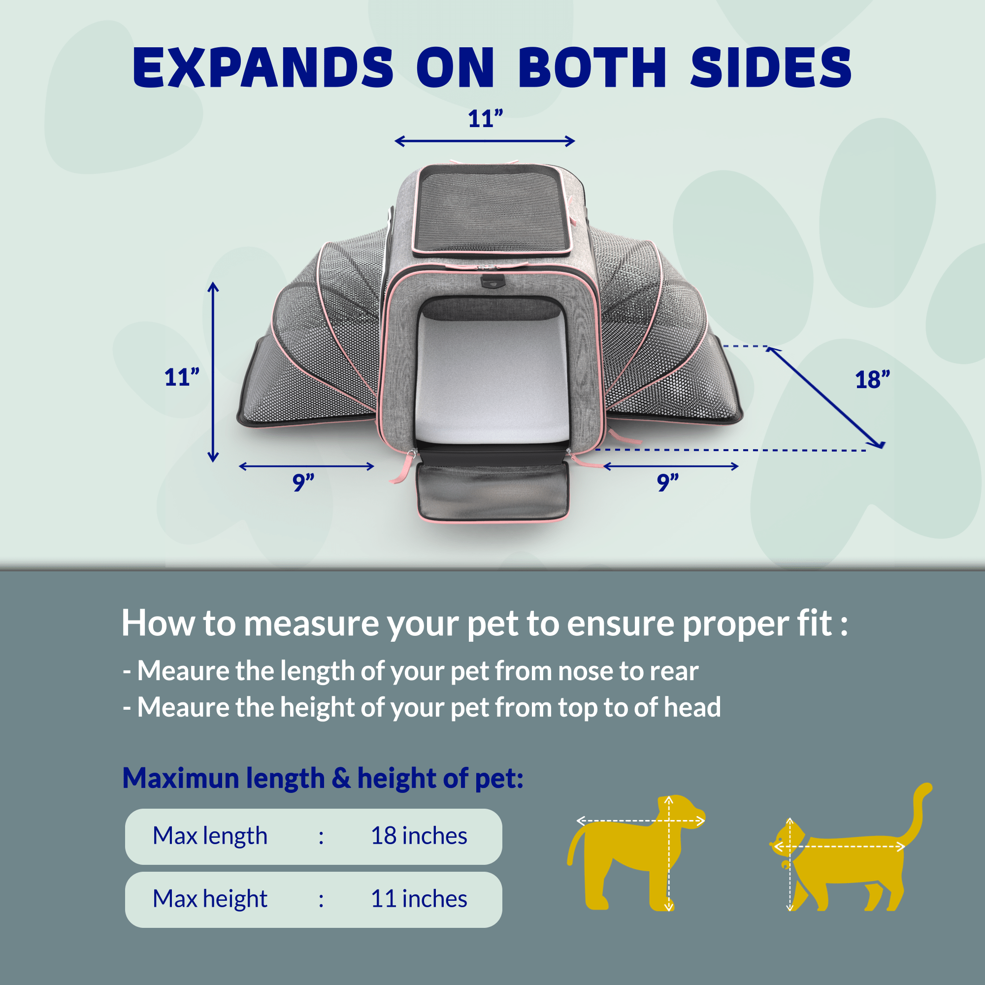 Rolling Rover Airline Compliant Expandable Wheeled Pet Carrier