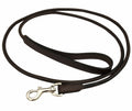 Jeffers Rolled Brown Leather Dog Leash with Hand Strap, 6'L