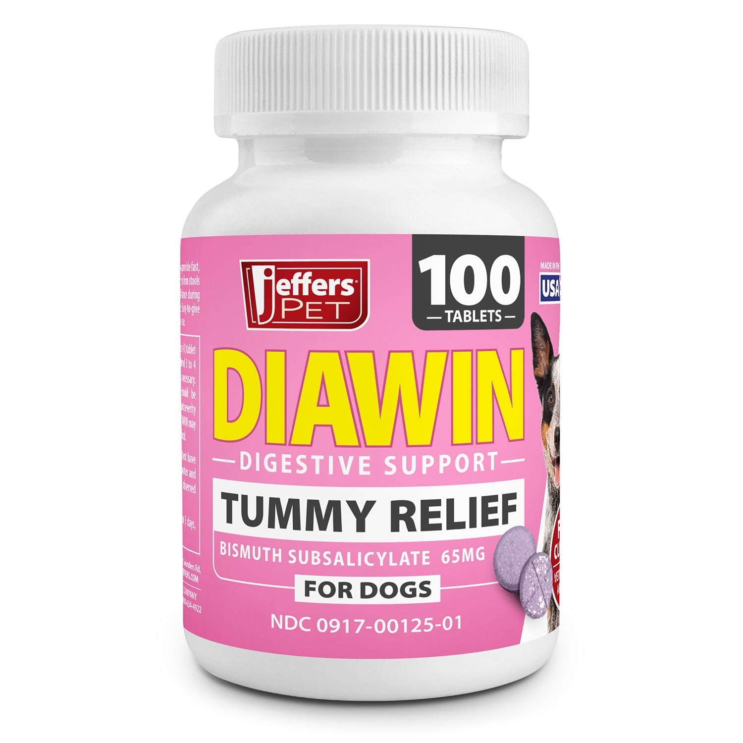Digestive Support Tablets for Dogs - Bismuth Tummy Relief for Diarrhea