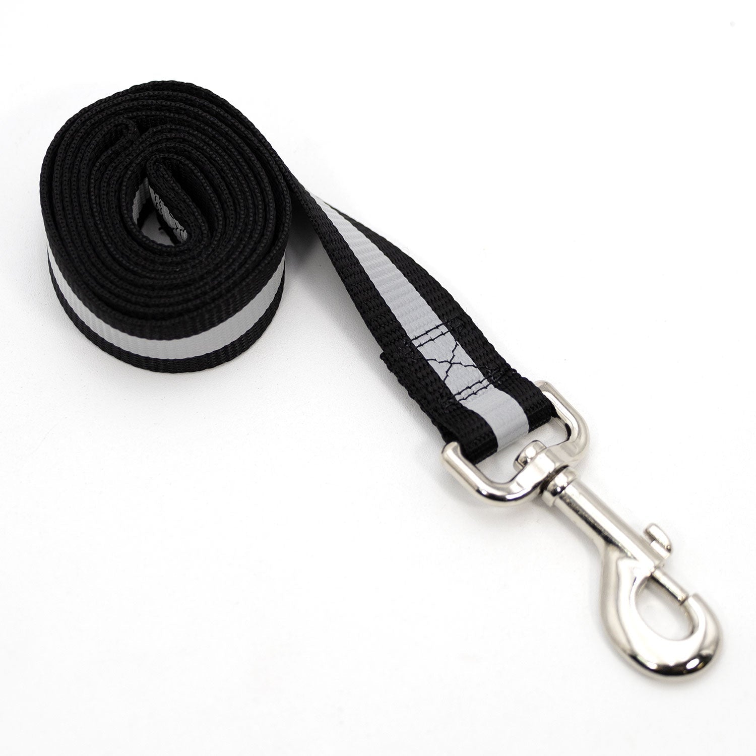 Jeffers Reflective Glow-in-the-Dark Safety Stripe Nylon Dog Leash, 1" W x 4' L