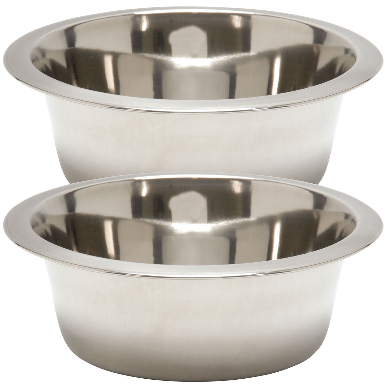Standard-Weight Stainless Steel Food & Water Pet Bowls