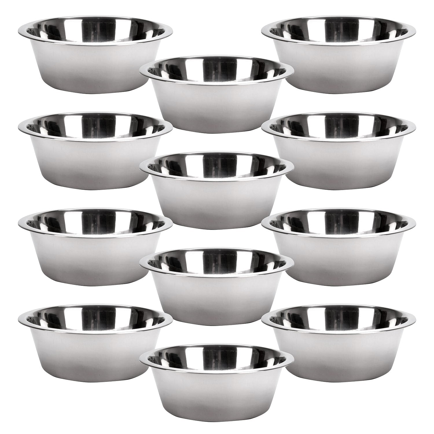 Standard-Weight Stainless Steel Food & Water Pet Bowls