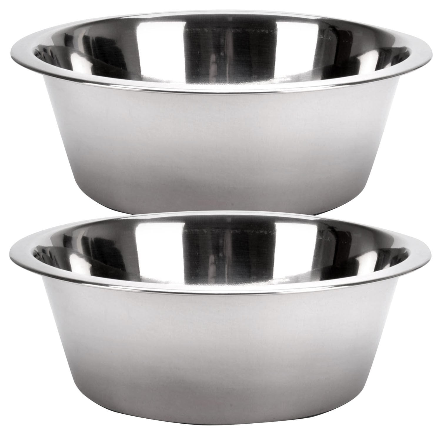 Standard-Weight Stainless Steel Food & Water Pet Bowls