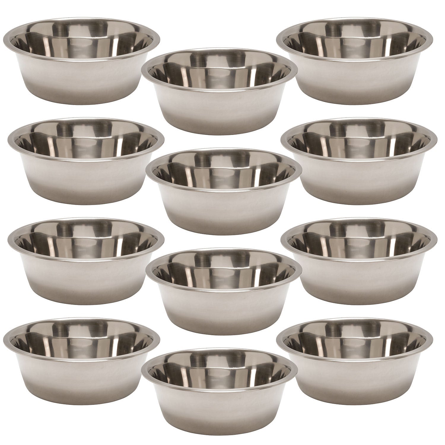 Standard-Weight Stainless Steel Food & Water Pet Bowls