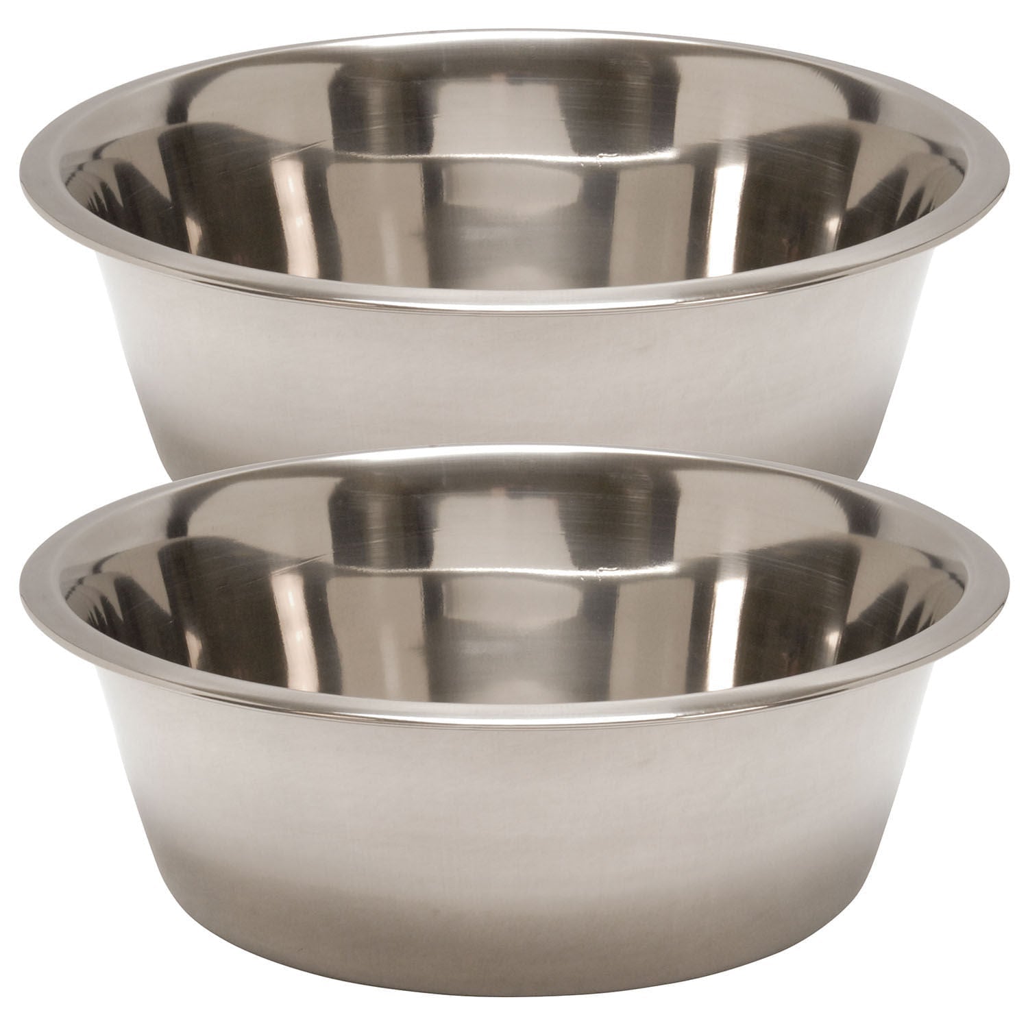 Standard-Weight Stainless Steel Food & Water Pet Bowls