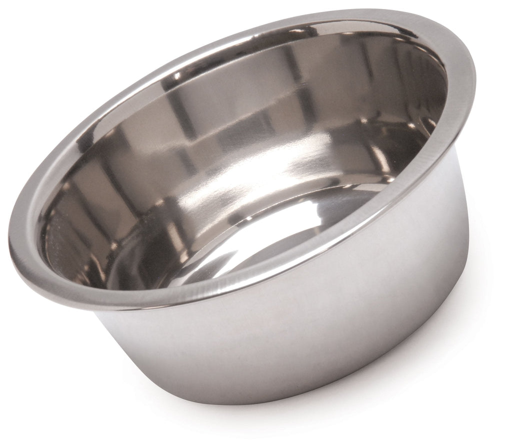 Standard-Weight Stainless Steel Food & Water Pet Bowls