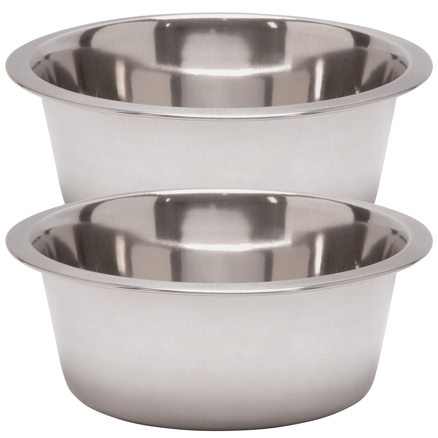Standard-Weight Stainless Steel Food & Water Pet Bowls