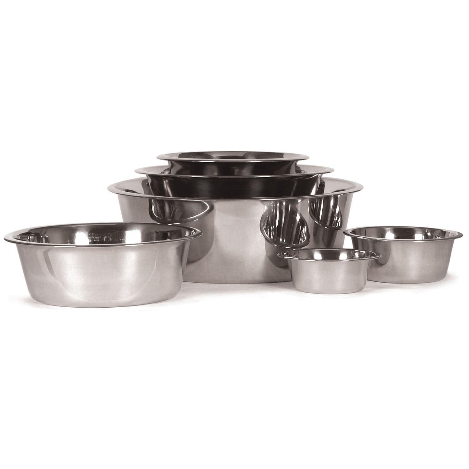 Standard-Weight Stainless Steel Food & Water Pet Bowls
