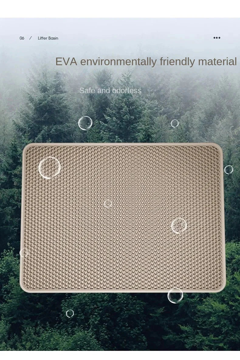 Large Cat Litter Mat | Double Layer Waterproof Honeycomb Design with EVA Foam
