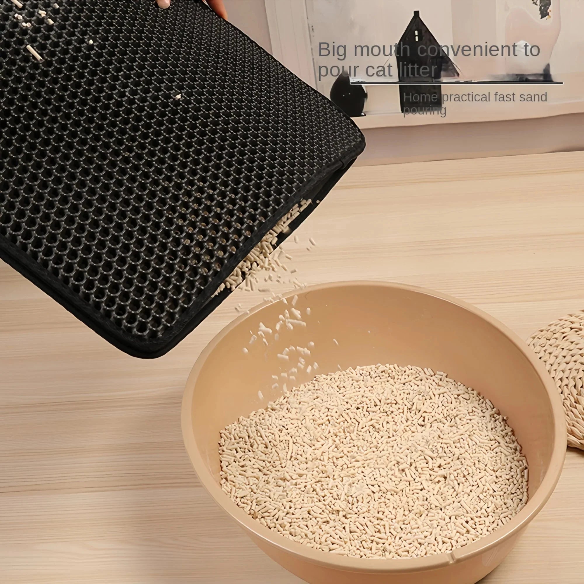 Large Cat Litter Mat | Double Layer Waterproof Honeycomb Design with EVA Foam