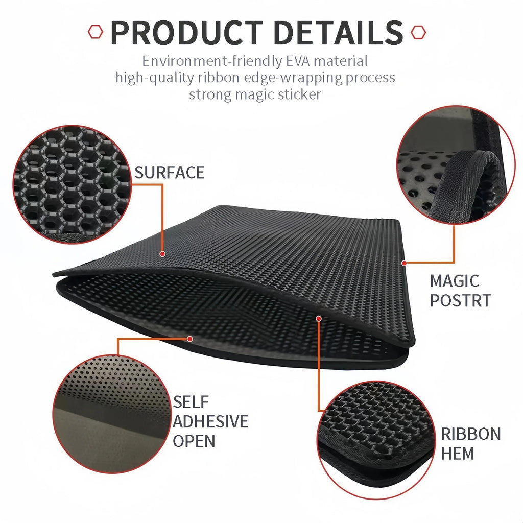 Large Cat Litter Mat | Double Layer Waterproof Honeycomb Design with EVA Foam