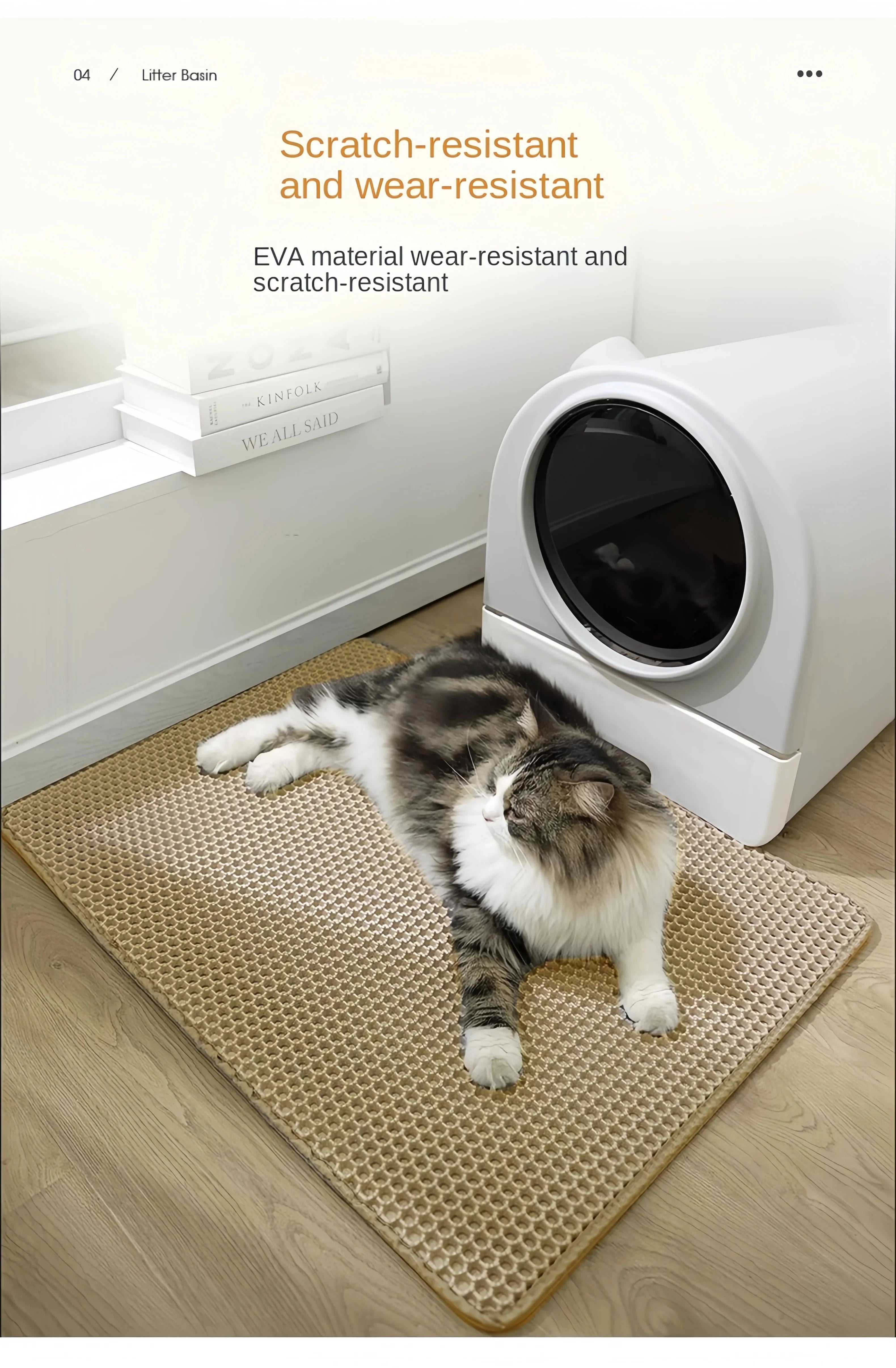 Large Cat Litter Mat | Double Layer Waterproof Honeycomb Design with EVA Foam