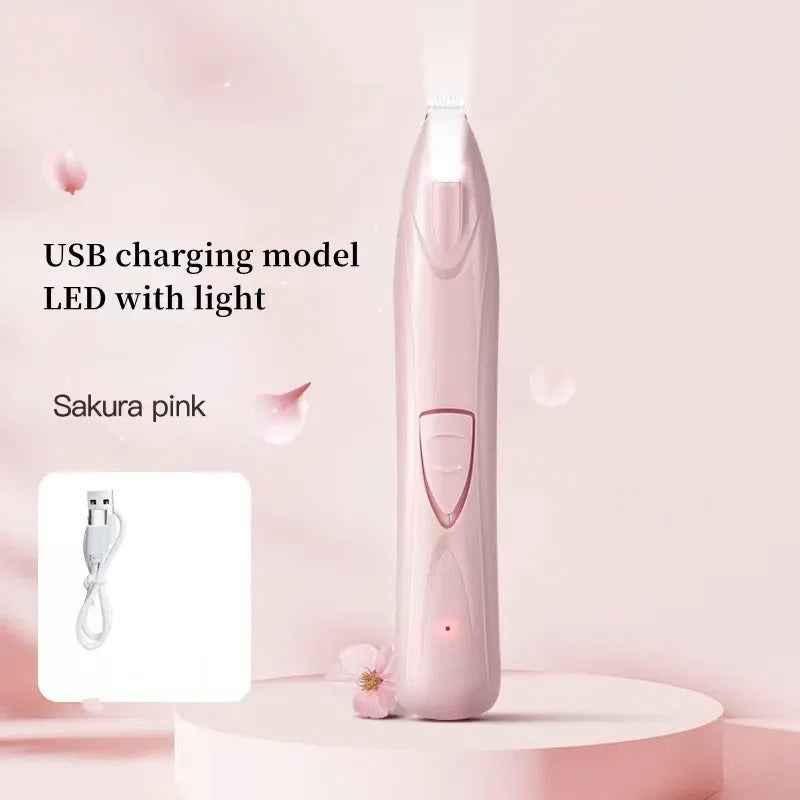 Rechargeable Dog Paw Trimmer with LED Light and Quiet Motor