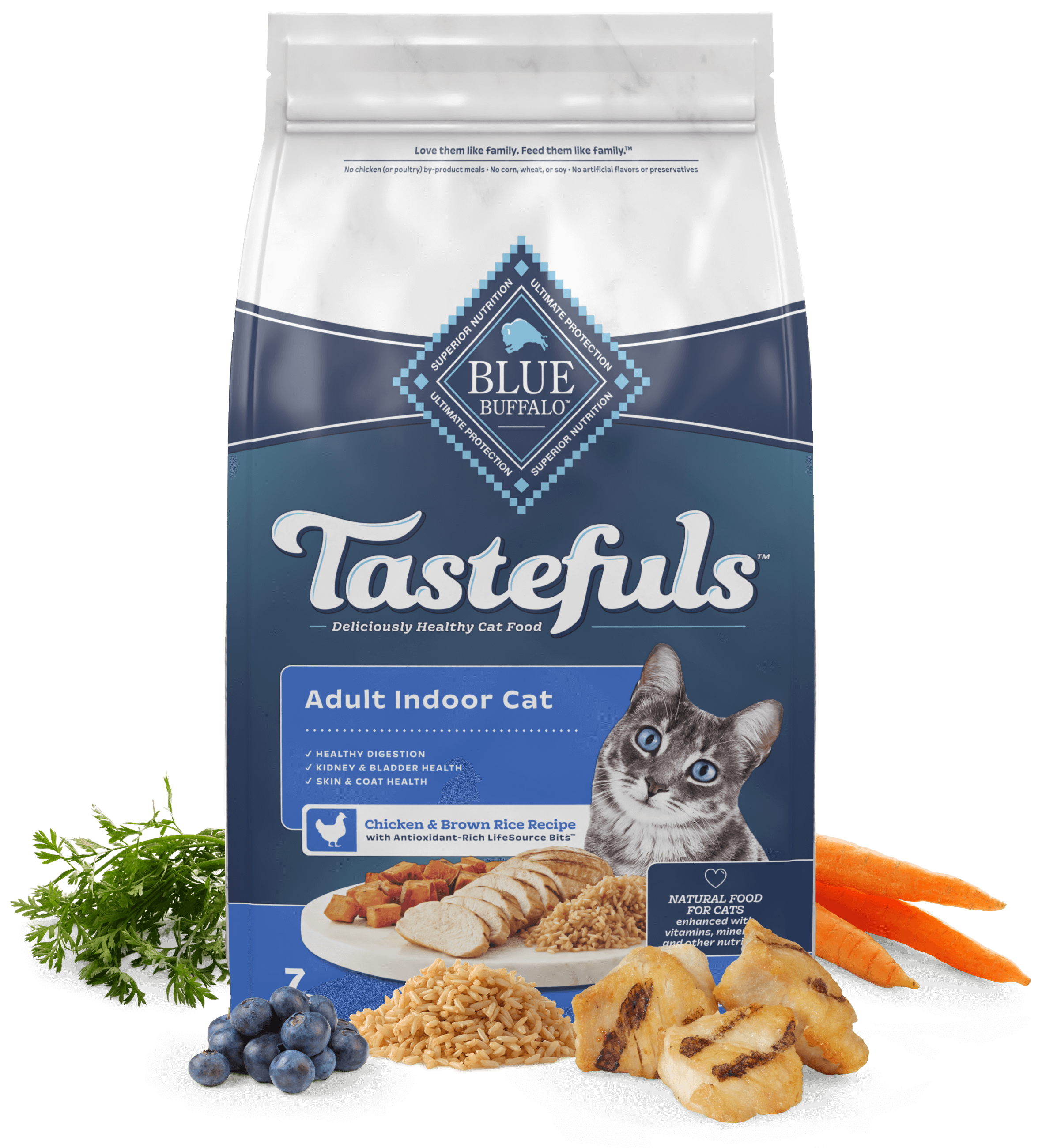 Blue Buffalo Blue Tastefuls Adult Indoor Cat Chicken & Brown Rice Dry Cat Food