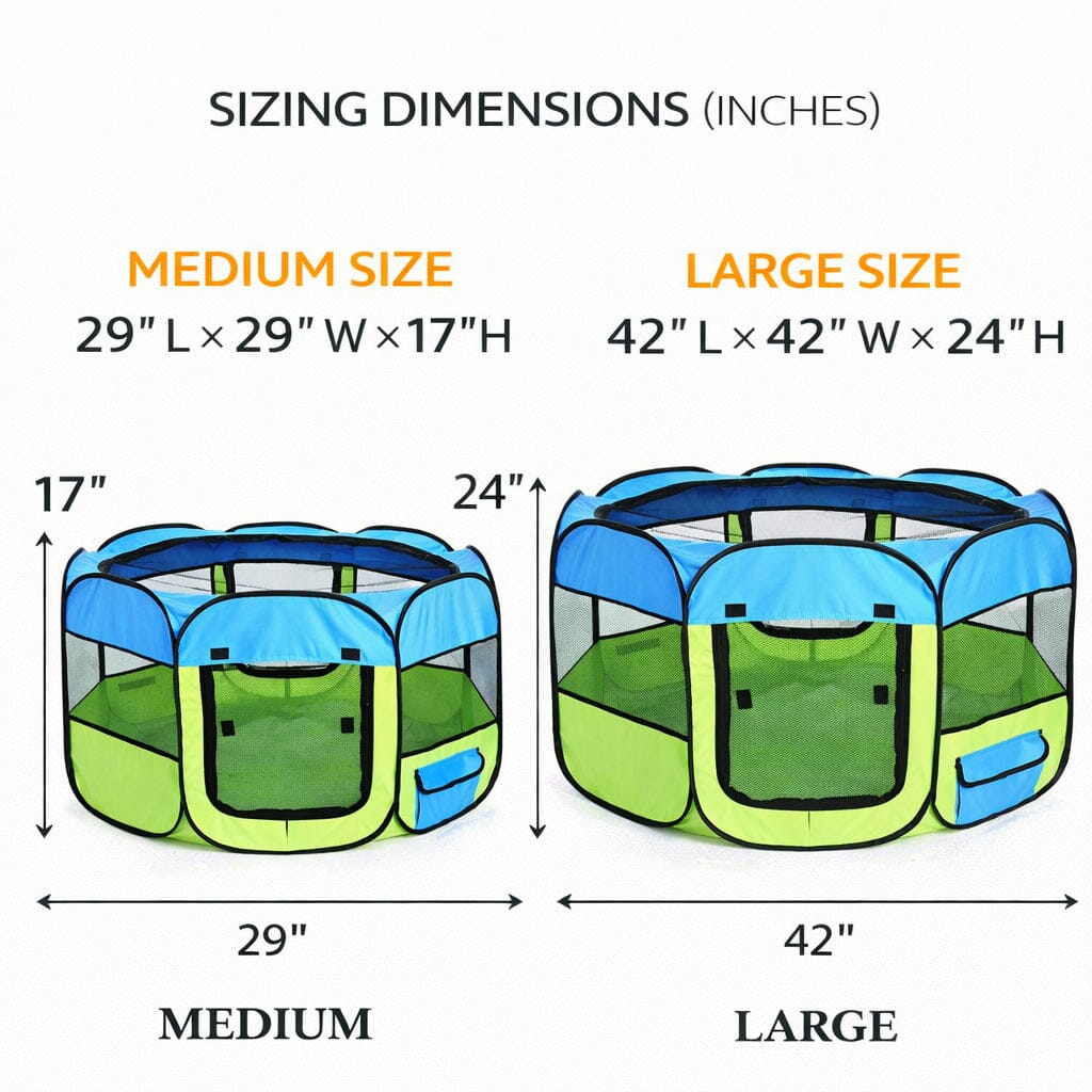 Pet Life ® 'All-Terrain' Lightweight Easy Folding Wire-Framed Collapsible Travel Pet Dog Playpen crate