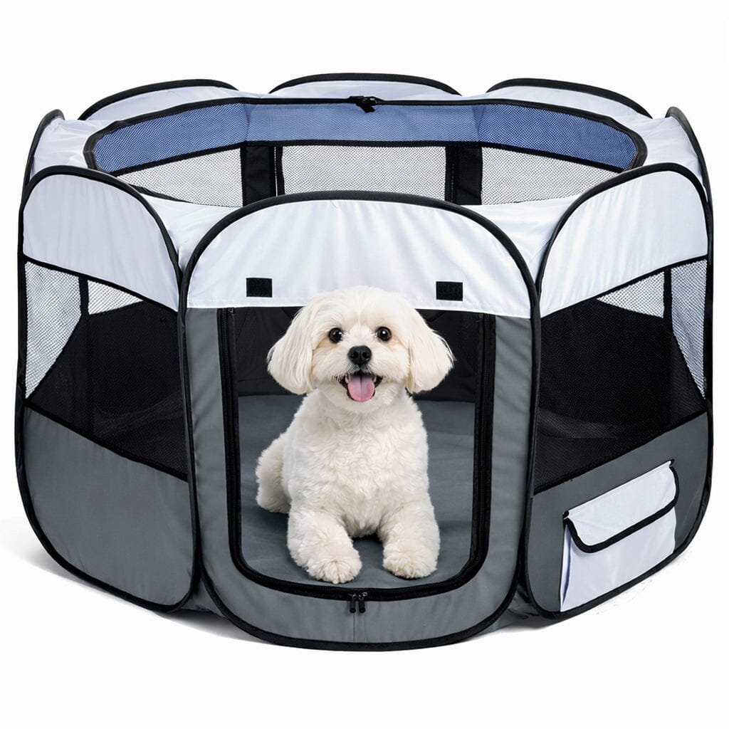 Pet Life ® 'All-Terrain' Lightweight Easy Folding Wire-Framed Collapsible Travel Pet Dog Playpen crate
