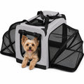 Pet Life ®  'Hounda Accordion' Metal Framed Soft-Folding Collapsible Dual-Sided Expandable Pet Dog Crate