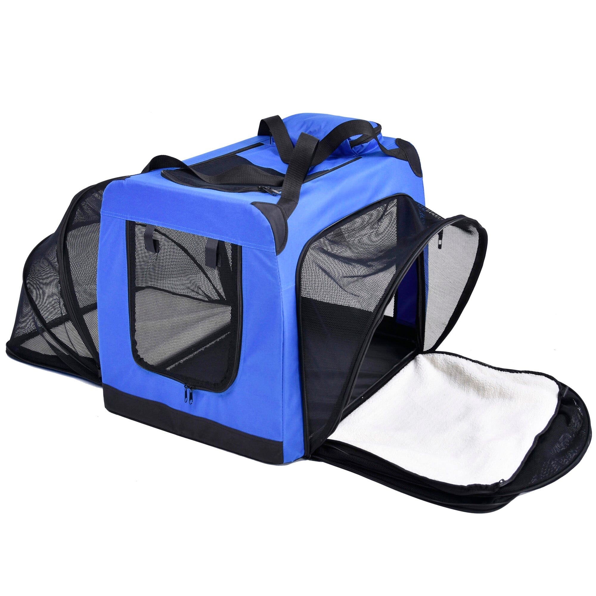 Pet Life ®  'Hounda Accordion' Metal Framed Soft-Folding Collapsible Dual-Sided Expandable Pet Dog Crate