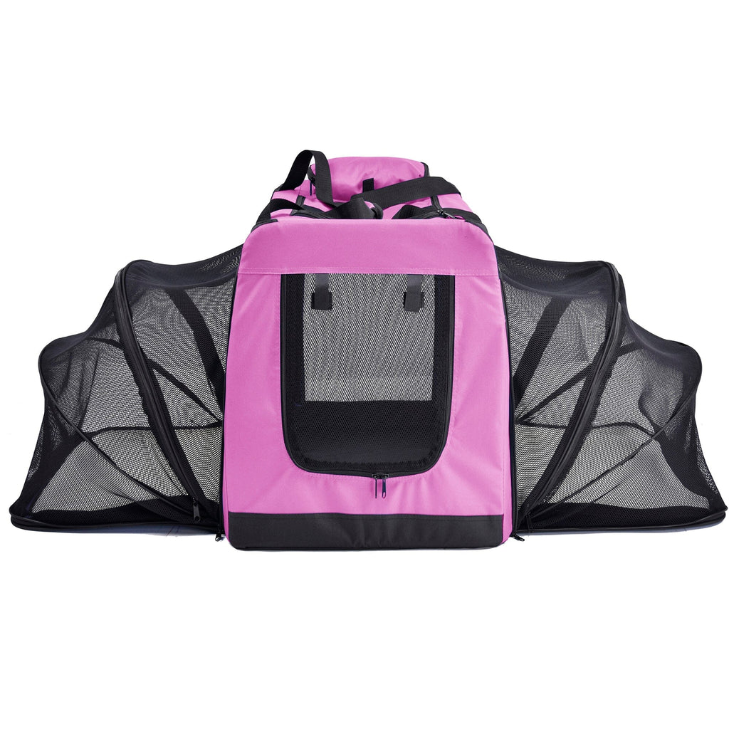 Pet Life ®  'Hounda Accordion' Metal Framed Soft-Folding Collapsible Dual-Sided Expandable Pet Dog Crate