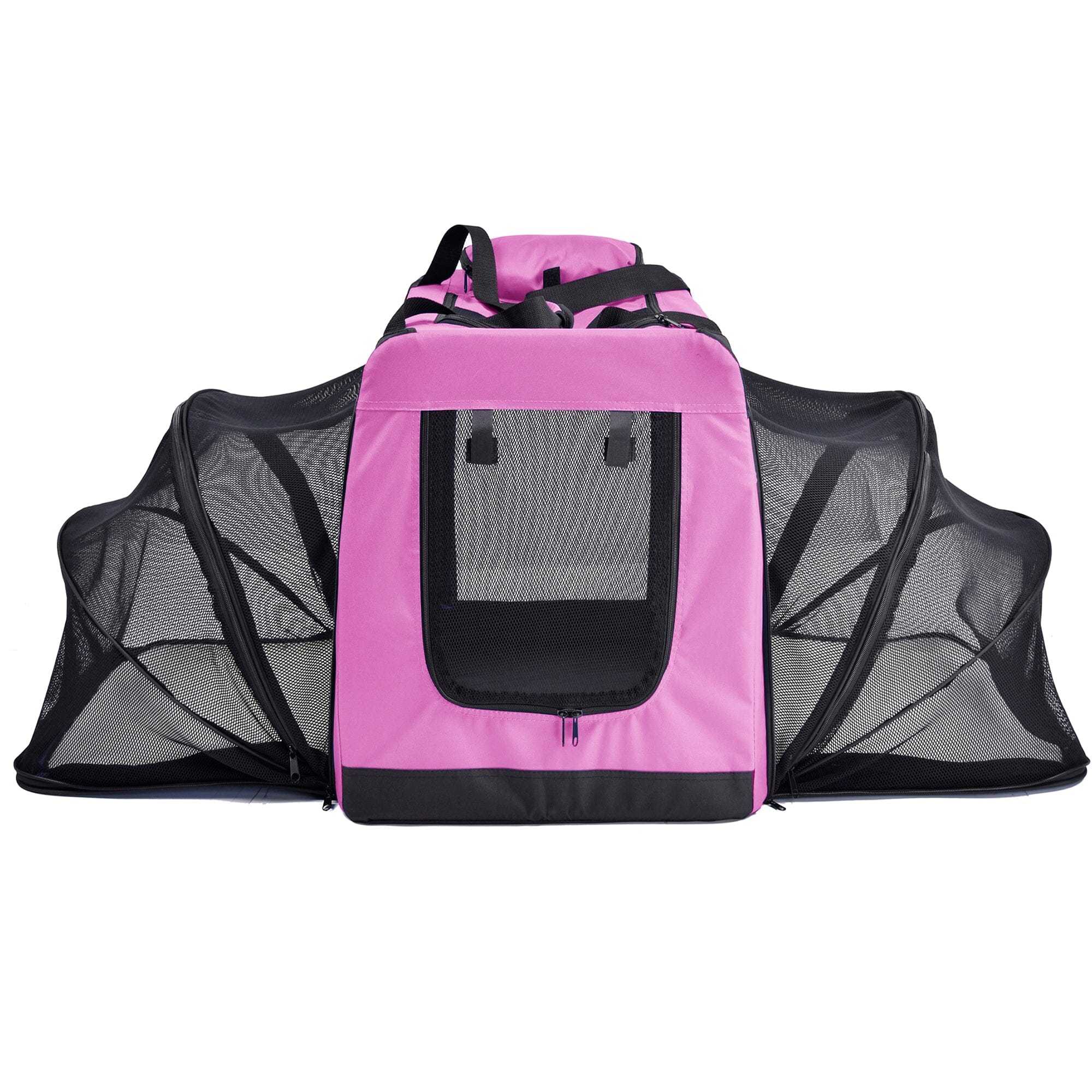 Pet Life ®  'Hounda Accordion' Metal Framed Soft-Folding Collapsible Dual-Sided Expandable Pet Dog Crate