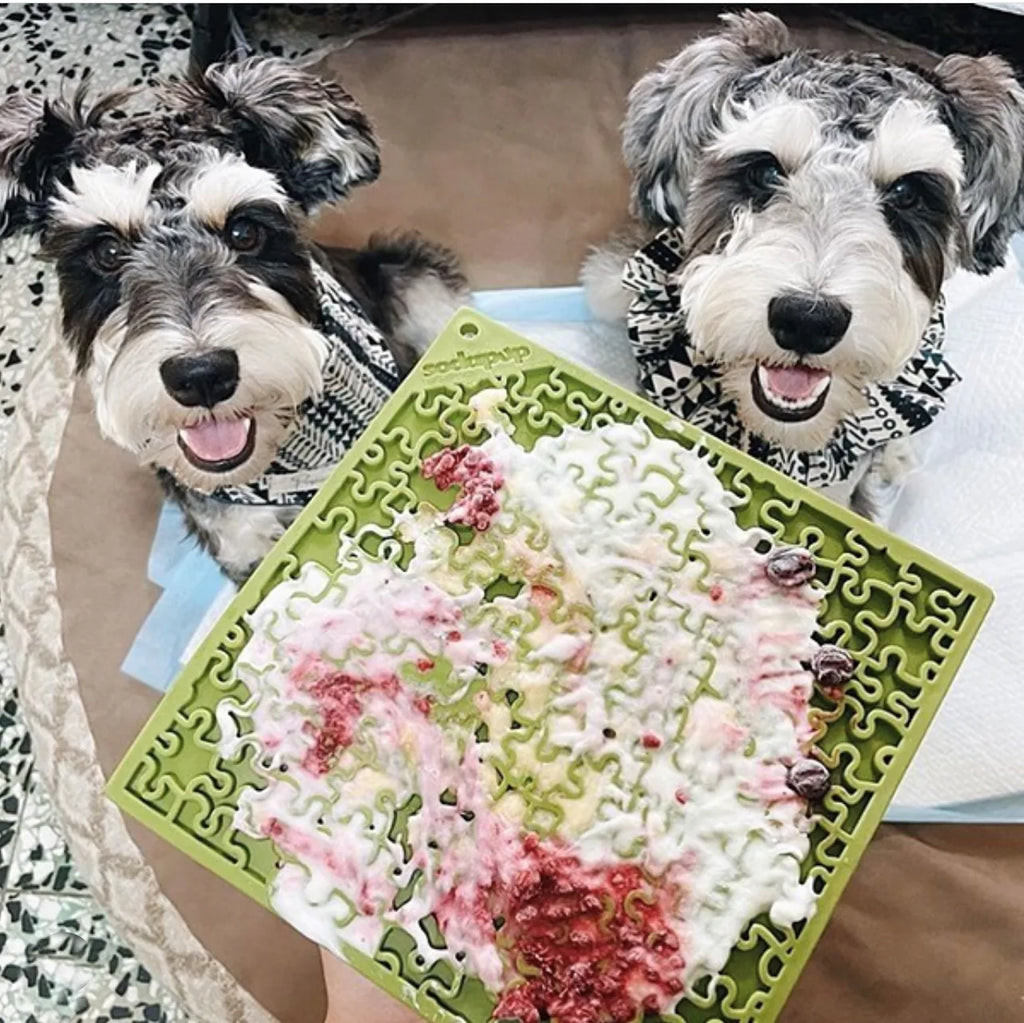 Jigsaw Puzzle eMat - Enrichment Lick Mat for Dogs and Cats | eMat Enrichment Toy for Anxiety Relief | USA Made,  silicone lick mat