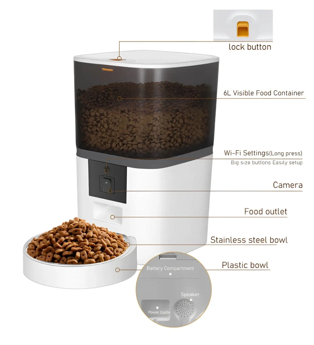Smart Pet Feeder with Camera and Video Monitoring