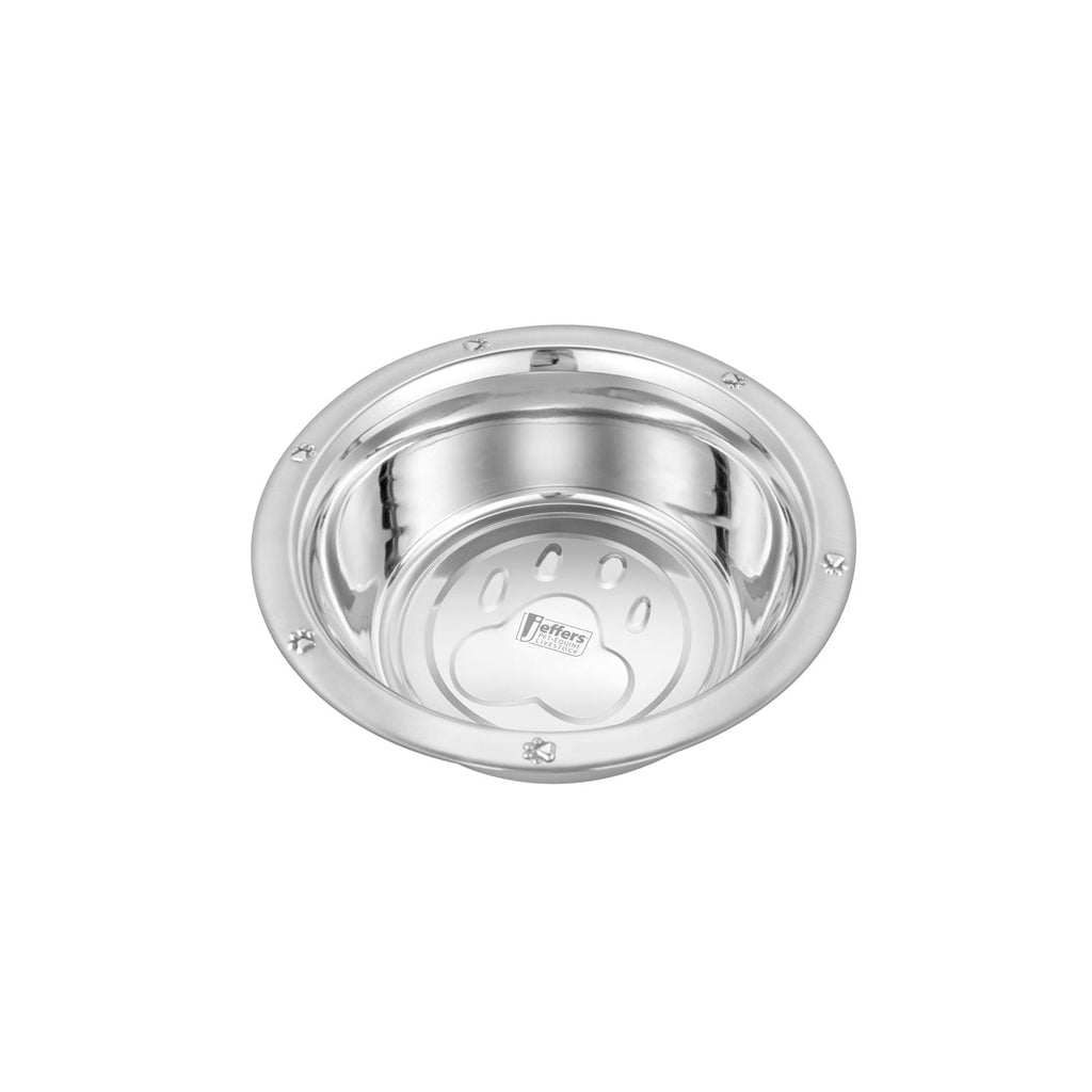 Stainless Steel Embossed Wide-Lip Food & Water Pet Bowls
