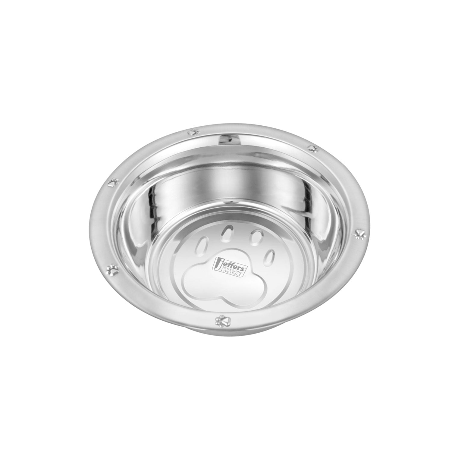 Stainless Steel Embossed Wide-Lip Food & Water Pet Bowls