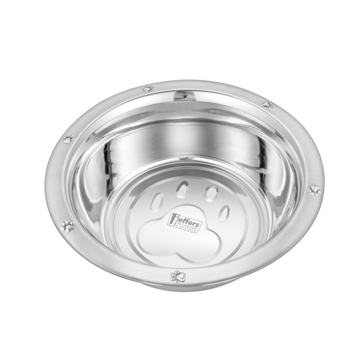 Stainless Steel Embossed Wide-Lip Food & Water Pet Bowls