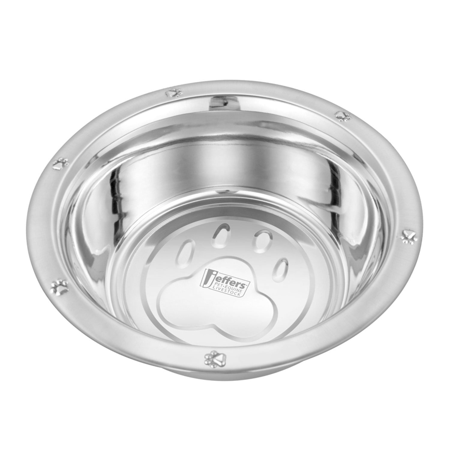 Stainless Steel Embossed Wide-Lip Food & Water Pet Bowls