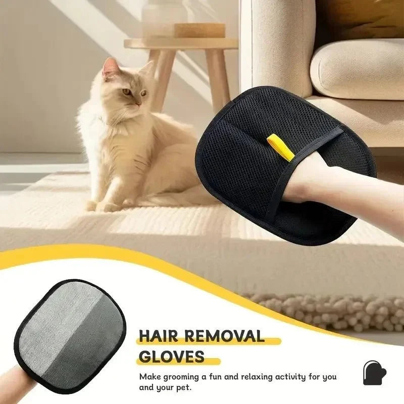 Static Pet Hair Removal Gloves | Grooming Mitt for Cats and Dogs