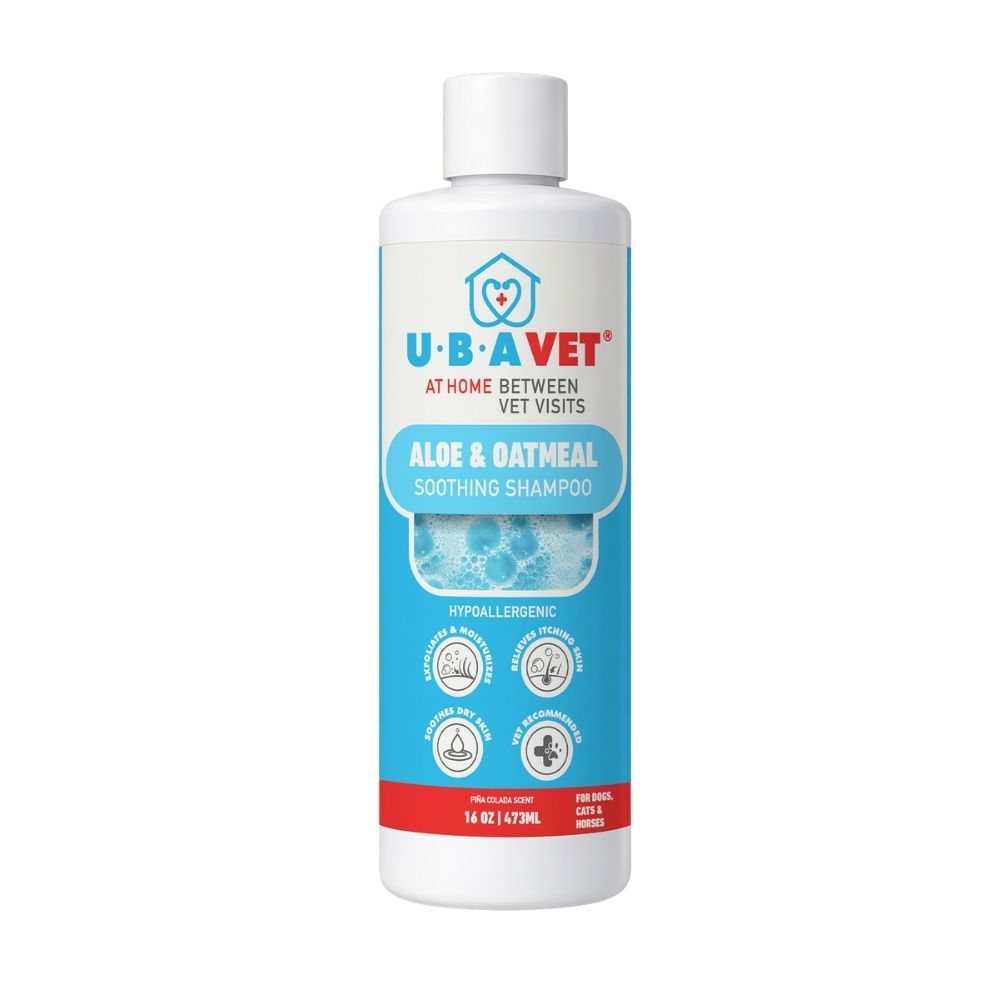 UBAVET Aloe & Oatmeal Shampoo for Dogs & Cats – Gentle, Moisturizing Cleanser for Sensitive Skin (16.9 fl oz / 500ml)
