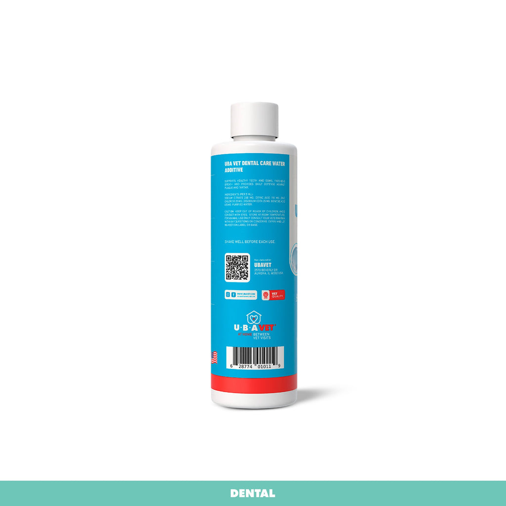 UBAVET Dental Care Water Additive for Dogs & Cats – Odorless & Tasteless Oral Health Solution (16 fl oz / 473 ml)