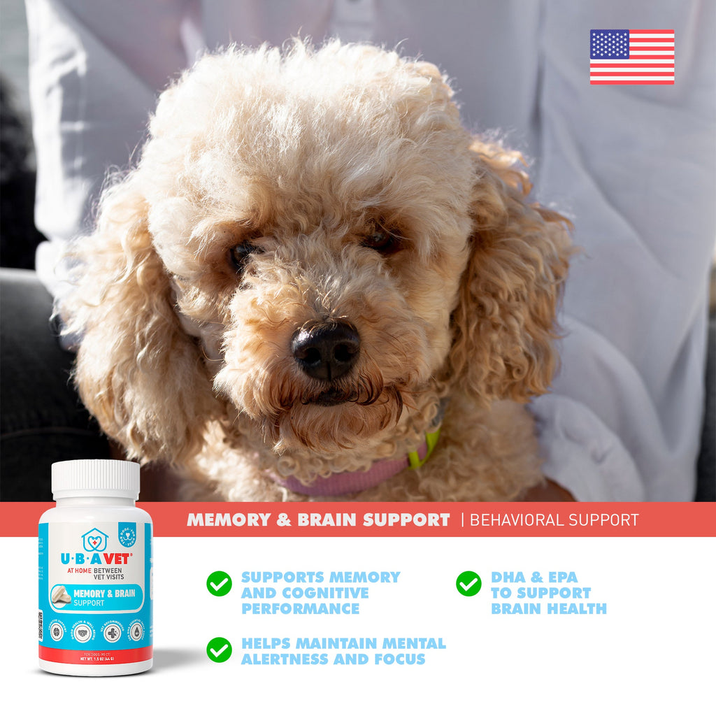 UBAVET Memory & Brain Support for Senior Dogs – 90 ct Cognitive Health Supplement