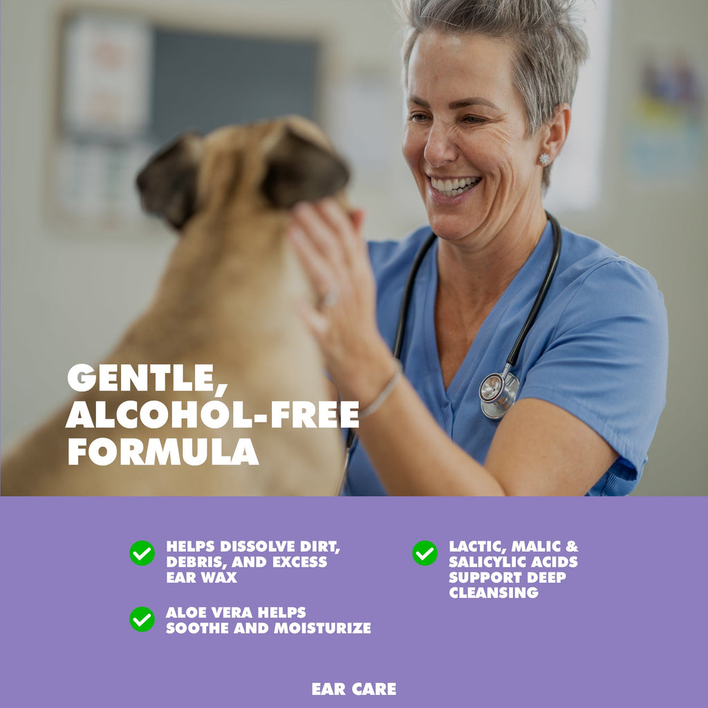 UBAVET Vet Ear Cleansing Solution for Dogs & Cats – (4 fl oz / 120ml)