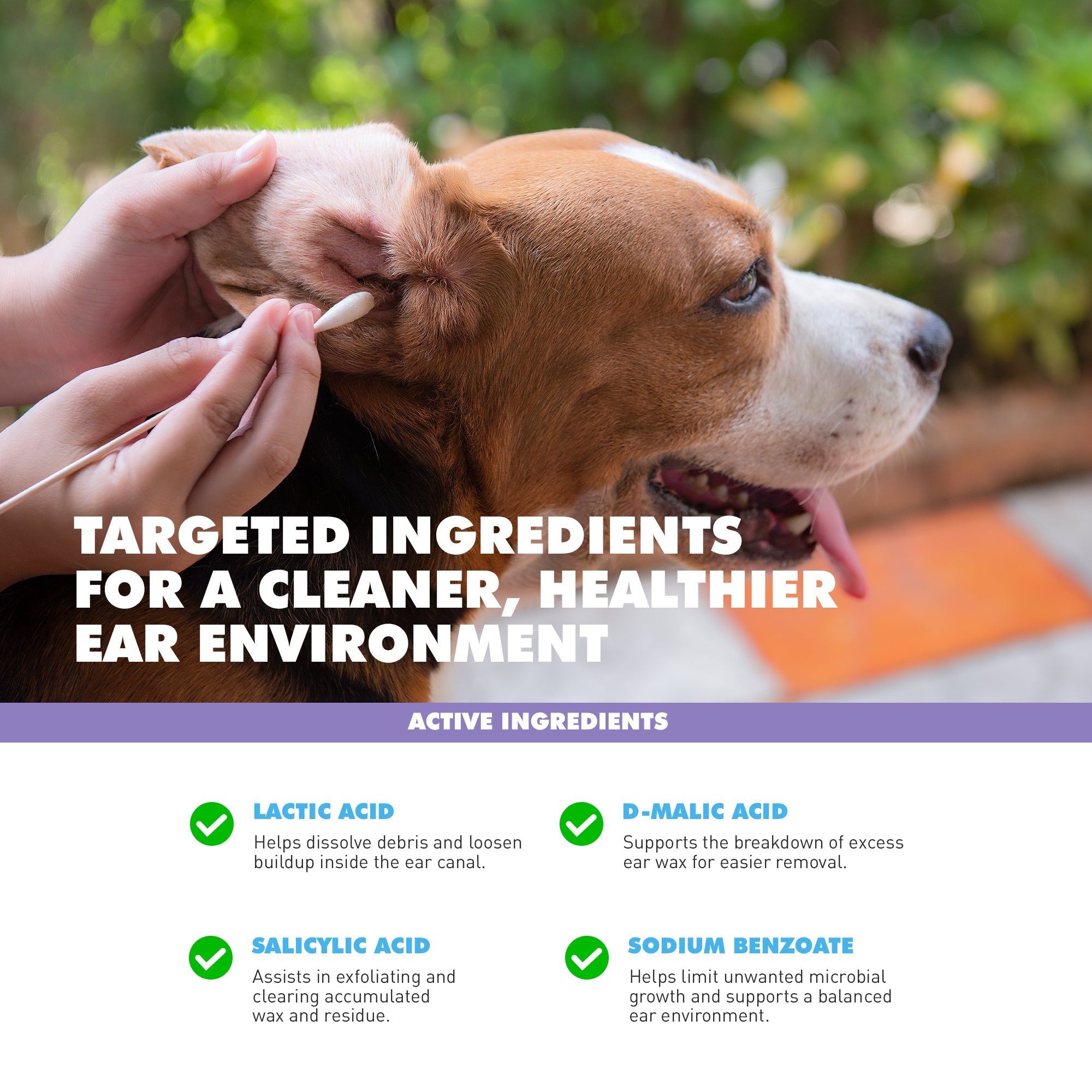 UBAVET Vet Ear Cleansing Solution for Dogs & Cats – (4 fl oz / 120ml)